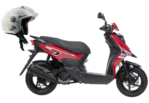 Скутер SYM CROX 125 Красный + мотошлем SYM серый